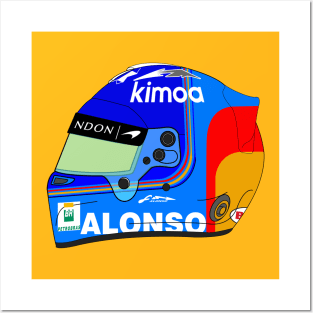 Fernando Alonso 2018 Helmet Posters and Art